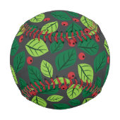 Grüne Blätter, rote Berries, Muster von Blätter Baseball (Rückseite)