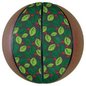 Grüne Blätter, rote Berries, Muster von Blätter Basketball (Vertikal)
