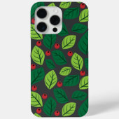 Grüne Blätter, rote Berries, Muster von Blätter Case-Mate iPhone Hülle (Rückseite)