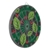 Grüne Blätter, rote Berries, Muster von Blätter Dartscheibe (Vorderseite Links)