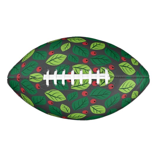 Grüne Blätter, rote Berries, Muster von Blätter Football (Vorderseite)