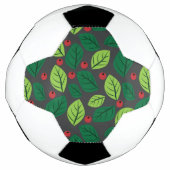 Grüne Blätter, rote Berries, Muster von Blätter Fußball (Vorderseite)