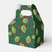 Grüne Blätter, rote Berries, Muster von Blätter Geschenkschachtel (Vorderseite)
