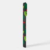 Grüne Blätter, rote Berries, Muster von Blätter iPhone Hülle (Rechte Seite)