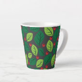 Grüne Blätter, rote Berries, Muster von Blätter Milchtasse (Rechte Ecke)