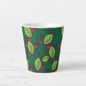 Grüne Blätter, rote Berries, Muster von Blätter Milchtasse (Vorderseite)
