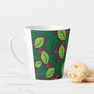 Grüne Blätter, rote Berries, Muster von Blätter Milchtasse