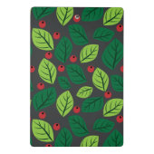 Grüne Blätter, rote Berries, Muster von Blätter Mini Klemmbrett (Rückseite)