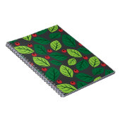 Grüne Blätter, rote Berries, Muster von Blätter Notizblock (Rechte Seite)