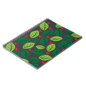 Grüne Blätter, rote Berries, Muster von Blätter Notizblock (Linke Seite)