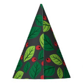 Grüne Blätter, rote Berries, Muster von Blätter Partyhütchen (Rückseite)