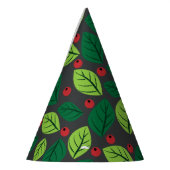Grüne Blätter, rote Berries, Muster von Blätter Partyhütchen (Links)