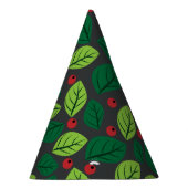 Grüne Blätter, rote Berries, Muster von Blätter Partyhütchen (Rechts)