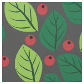 Grüne Blätter, rote Berries, Muster von Blätter Stoff (Nahaufnahme)