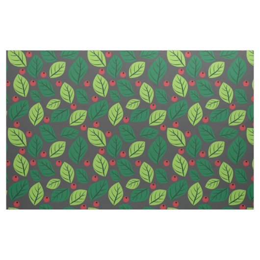 Grüne Blätter, rote Berries, Muster von Blätter Stoff (Fat Quarter (45,7 x 55,9 cm))