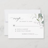 Grüne Blätter RSVP Karte (Vorderseite)