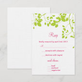 Grüne Blätter - Rsvp-Karten RSVP Karte (Vorne/Hinten)