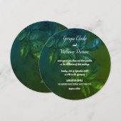 Grüne Blätter Rustic Vintage Hochzeit Einladung (Vorne/Hinten)