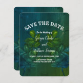 Grüne Blätter Rustikal Save the Date Vintag Einladung (Vorne/Hinten)