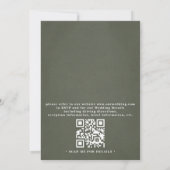 Grüne Blätter Rustikale Elegante QR-Code-Hochzeit Einladung (Rückseite)