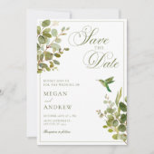 Grüne Blätter Save The Date (Vorderseite)