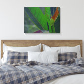 Grüne Blätter schließen Leinwanddruck (Insitu (Schlafzimmer))