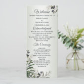 Grüne Blätter Schwarze Olive Elegante Hochzeit Programm (Stehend Vorderseite)