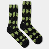 Grüne Blätter Schwarze Socken (Rechts)