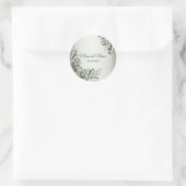 Grüne Blätter Schwarzes Olive Elegante Hochzeit Runder Aufkleber (Tasche)
