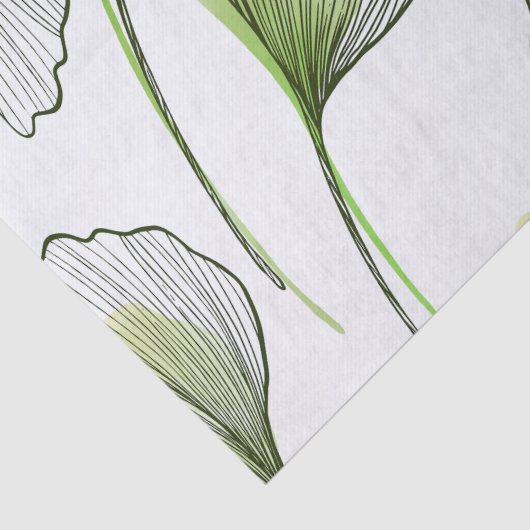 Grüne Blätter Seidenpapier (Detail)