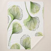 Grüne Blätter Sherpadecke (Vorderseite)