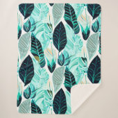 grüne Blätter Sherpadecke (Vorderseite)