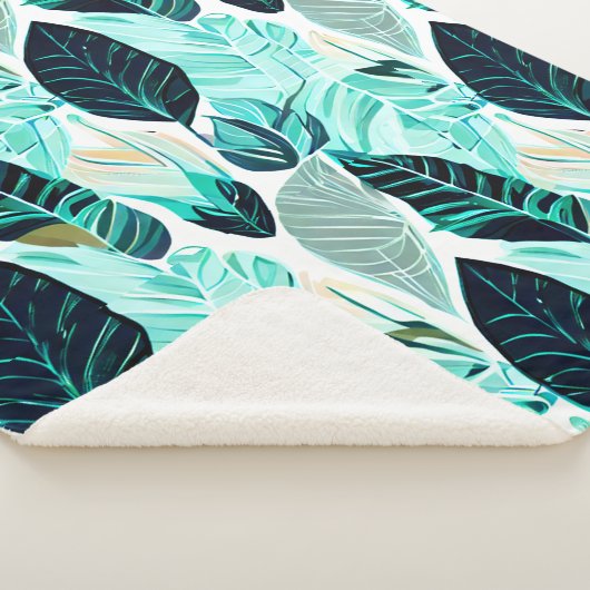 grüne Blätter Sherpadecke (3/4)