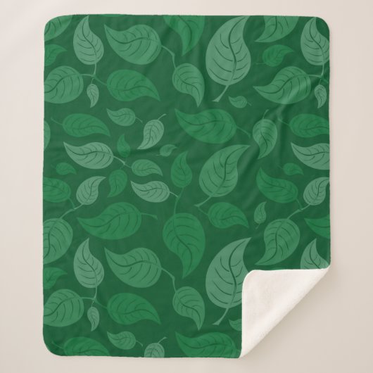 Grüne Blätter Sherpadecke (Vorderseite)