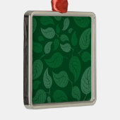 Grüne Blätter Silbernes Ornament (Rechts)