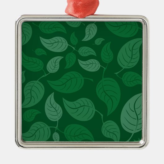 Grüne Blätter Silbernes Ornament (Vorne)