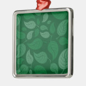 Grüne Blätter Silbernes Ornament (Links)