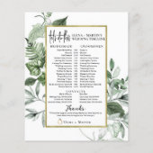 Grüne Blätter Skripttext Hochzeitstag Zeitleiste (Rückseite)