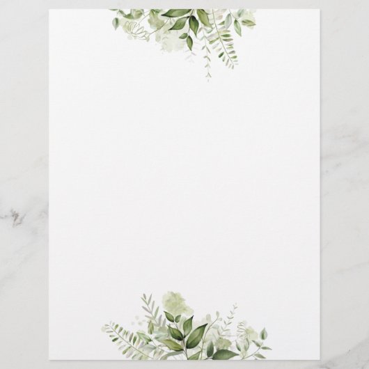 Grüne Blätter SkriptWedding Zeitplan Zeitleiste (Rückseite)