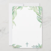 Grüne Blätter Spanische Bautizo, Grüne Taufe Einladung (Rückseite)