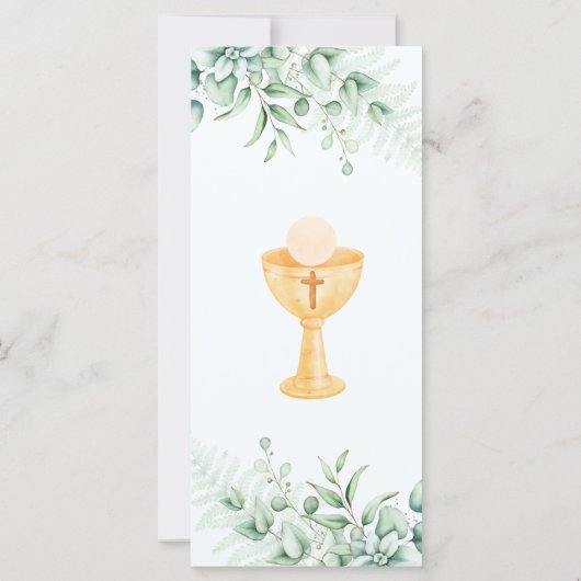 Grüne Blätter Spanisches Erste Kommune Lesezeichen (Rückseite)