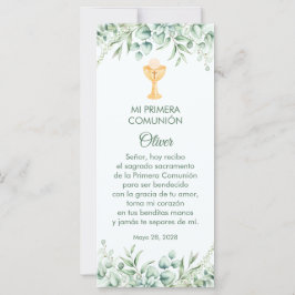 Grüne Blätter Spanisches Erste Kommune Lesezeichen