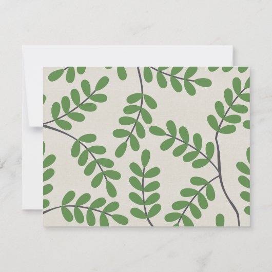 Grüne Blätter Speichern Sie die Datumskarten Save The Date (Rückseite)