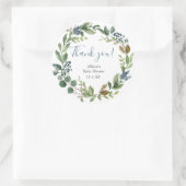 Grüne Blätter staubblaues, rustikales Blumengrün Runder Aufkleber (Tasche)