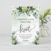 Grüne Blätter sukkulente Blüte gebunden den Knoten Einladung (Stehend Vorderseite)