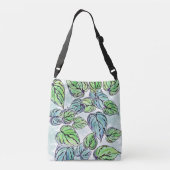 Grüne Blätter Tasche/Oberkörper Tragetaschen Mit Langen Trägern (Rückseite)