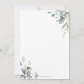 Grüne Blätter Taufe Silver Geometric Einladung (Rückseite)