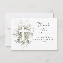 Grüne Blätter Taufe Vielen Dank Karte