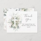 Grüne Blätter Taufe Vielen Dank Karte (Vorne/Hinten)