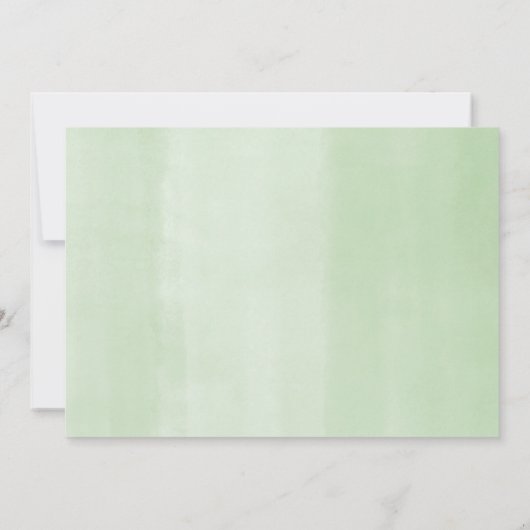 Grüne Blätter Taufe Widmung Grün Foto Einladung (Rückseite)